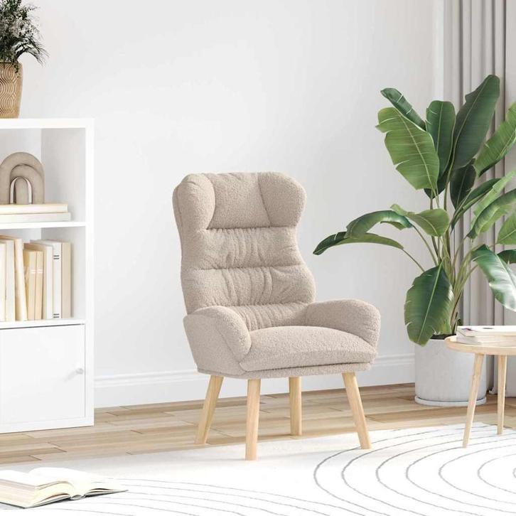 vidaXL Fauteuil Lichtgrijs 69 x 74 x 93 cm Sherpa Stof, Huis en Inrichting, Fauteuils, Nieuw, Verzenden