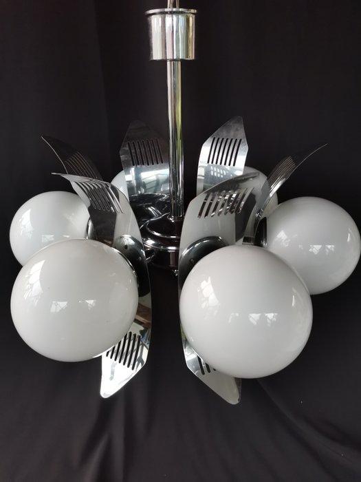 Plafondlamp - Midden van de eeuw - Kristal, Metaal, Antiek en Kunst, Antiek | Lampen