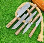 Gold Deer - 5 Piece professional knives set - Hammered Steel