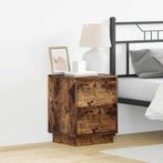 vidaXL Nachtkastje met Gerookt eiken 39 x 34.5 x 50 cm, Huis en Inrichting, Minder dan 45 cm, Verzenden, Nieuw, Minder dan 55 cm