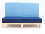 Treinbank - 115x180x60 (hxbxd) - bekleding blauw - onderstel, Ophalen of Verzenden, Gebruikt