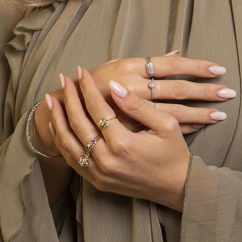 Gouden ring met diamant 18 krt, Sieraden, Tassen en Uiterlijk, Ringen, Wit, Zo goed als nieuw, Goud, Verzenden