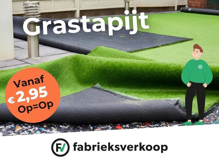 Goedkoop kunstgras | Grastapijt vanaf €2,95 p/m², Tuin en Terras, Gras en Kunstgras, Kunstgras, Nieuw, Ophalen