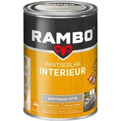 Rambo Pantserlak Interieur Greywash 0779 ZIJDEGLANS - 5 m..., Doe-het-zelf en Verbouw, Verf, Beits en Lak, Lak, Grijs, Nieuw, Minder dan 5 liter