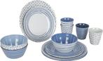Bo-Camp Mix & Match melamine serviesset - 16-delig - Blauw, Huis en Inrichting, Verzenden, Nieuw