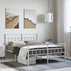 vidaXL Bedframe met hoofd- en voeteneinde metaal wit 135x190, Huis en Inrichting, Verzenden, Wit, 190 cm of minder, Overige maten
