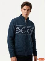 Regular AYACUCHO Zip Knit Sweater in Blue size L, Ophalen of Verzenden, Nieuw