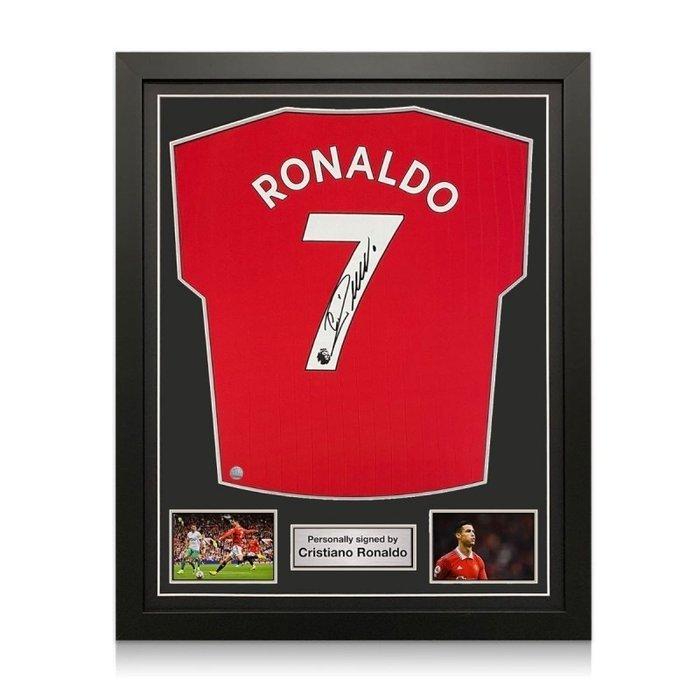 Manchester United Cristiano Ronaldo Signed Red Adidas Framed Jersey BAS  Witness