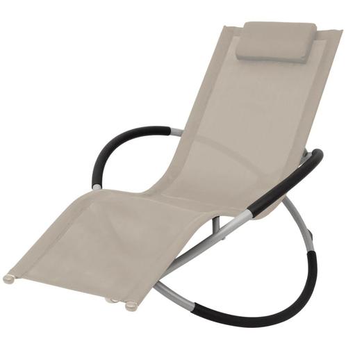 vidaXL Tuinligbed geometrisch staal crème, Tuin en Terras, Ligbedden, Nieuw, Verzenden