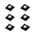 Set van 6 Vierkante inbouwspot zwart verstelbaar - Artemis, Huis en Inrichting, Lampen | Spots, Nieuw, Metaal of Aluminium