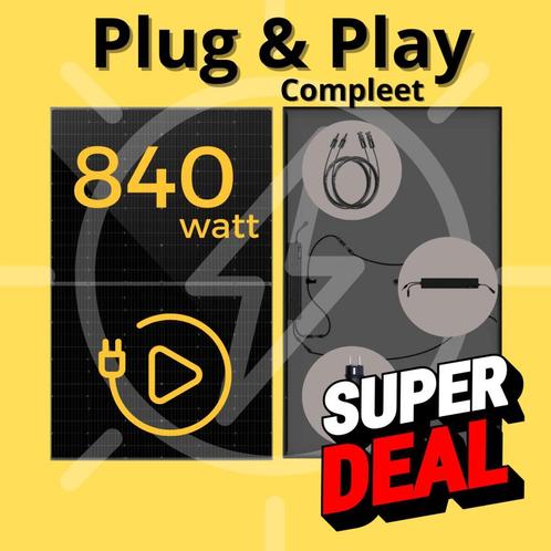 CJX Solar plug en play set - Met Stekker - 840 watt, Doe-het-zelf en Verbouw, Zonnepanelen en Toebehoren, Compleet systeem, Nieuw