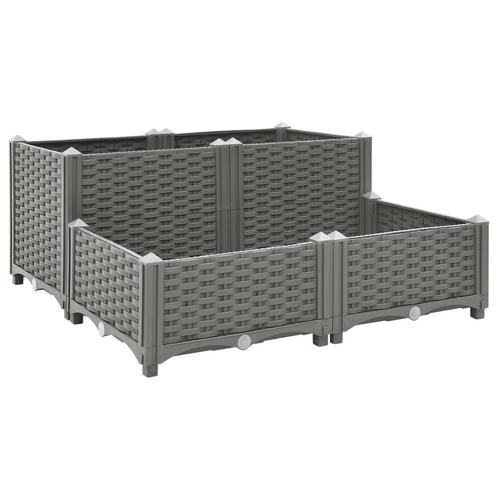vidaXL Plantenbak verhoogd 80x80x38 cm polypropyleen, Tuin en Terras, Bloembakken en Plantenbakken, 60 tot 100 cm, Nieuw, Kunststof