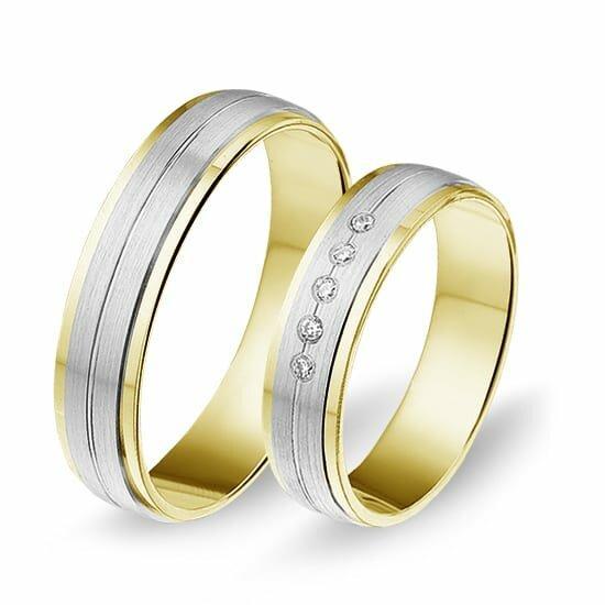 Actie trouwringen in 8/14/18 karaat bicolour goud per paa..., Sieraden, Tassen en Uiterlijk, Ringen, Verzenden