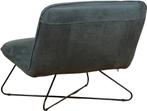 Blauwe leren industriële fauteuil zonder armleuning - Kenia, Huis en Inrichting, Fauteuils, Nieuw, Ophalen of Verzenden, 75 tot 100 cm