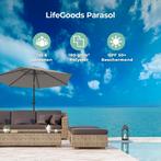 2dekans | LifeGoods Parasol - Ø270 cm - 30° Kantelbaar -, Ophalen of Verzenden, Zo goed als nieuw