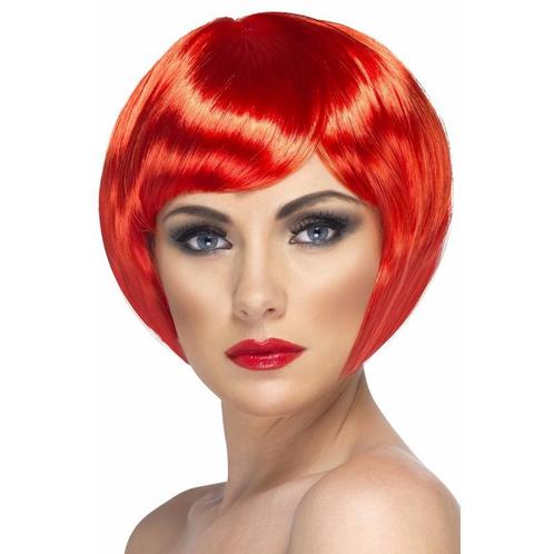 Damespruik kort rood haar boblijn - Damespruiken, Hobby en Vrije tijd, Feestartikelen, Verzenden