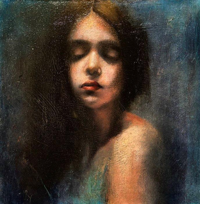 Robina Yasmin - In Shadows Embrace, Antiek en Kunst, Kunst | Schilderijen | Modern