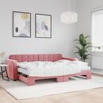 vidaXL Slaapbank onderschuifbed en matrassen 80x200 cm, Huis en Inrichting, Eenpersoons, Verzenden, Nieuw, 80 cm