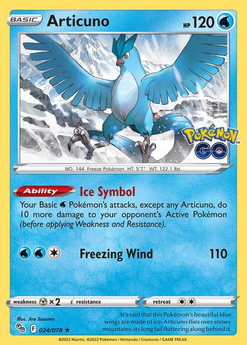Articuno 024/078 Holo Pokémon Go, Hobby en Vrije tijd, Verzamelkaartspellen | Pokémon, Losse kaart, Nieuw, Foil, Ophalen of Verzenden