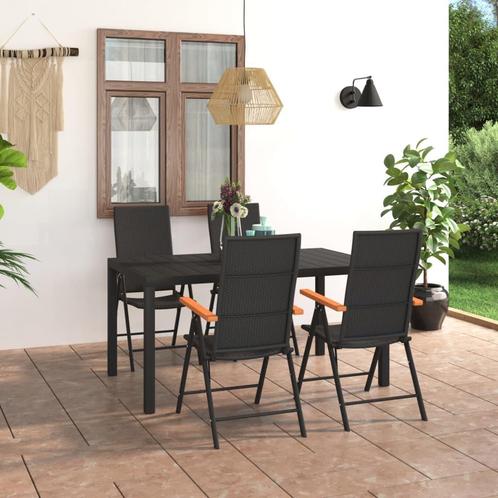 vidaXL 5-delige Tuinset zwart en bruin, Tuin en Terras, Tuinsets en Loungesets, Tuinset, Nieuw, 5 zitplaatsen, Rotan, Verzenden