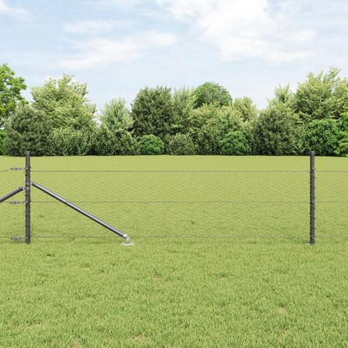 vidaXL Hexagonaal Hek Grijs 0.8x25 m Staal, Tuin en Terras, Schuttingen, Nieuw, IJzer, Verzenden
