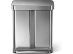 Simplehuman Rectangular - Prullenbak - 58 Liter Inhoud - Met, Verzenden, Zo goed als nieuw