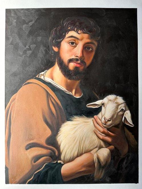 Svnder - L’uomo che tiene la capra, Antiek en Kunst, Kunst | Schilderijen | Modern