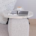 Dienblad armleuning Kuleskyd rond Ø34 cm marmer wit [en.casa, Verzenden, Nieuw