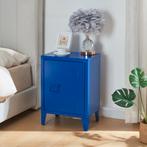 Nachtkastje Inari metaal 57x40x30 cm blauw [en.casa], Huis en Inrichting, Tafels | Bijzettafels, Verzenden, Nieuw