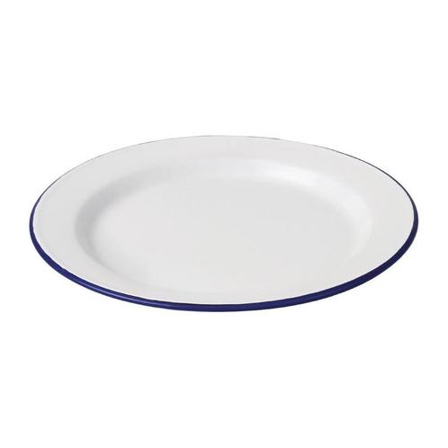 Bord 30cm - retro stijl - wit/blauw - 6 stuks, Zakelijke goederen, Horeca | Keukenapparatuur, Nieuw in verpakking, Verzenden