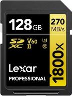 Lexar Professional SDXC 128GB BL 1800X UHS-II V60 Gold, Audio, Tv en Foto, Fotografie | Geheugenkaarten, Nieuw, Ophalen of Verzenden