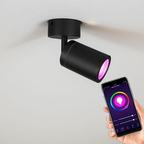 Smart Badkamer plafondspot Enkel zwart IP44 Hue compatible, Huis en Inrichting, Lampen | Spots, Metaal of Aluminium, Ophalen of Verzenden