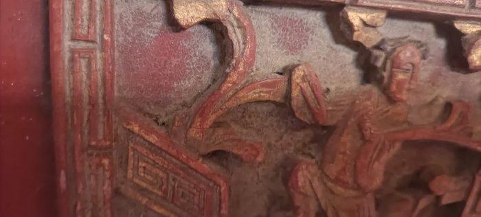 Chinees houtsnijwerk paneel. - Hout - China (Zonder, Antiek en Kunst, Antiek | Overige Antiek