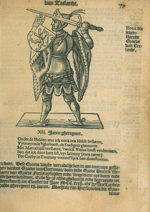 Portrait of Floris IV, Count of Holland, Antiek en Kunst, Kunst | Etsen en Gravures