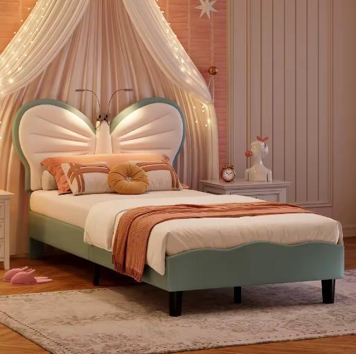 Prinsessenbed 90x200 cm – Fluweel Kinderbed Met Stijl, Kinderen en Baby's, Kinderkamer | Bedden, Nieuw, Verzenden