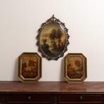 Lijst (3)- galeriewand - Hout, Messing, Glas - met de hand, Antiek en Kunst, Curiosa en Brocante