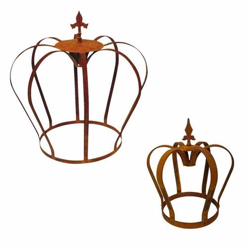 Kroonlelie | Tuindecoratie roestkronen van metaal, Huis en Inrichting, Woonaccessoires | Wanddecoraties, Nieuw, Verzenden