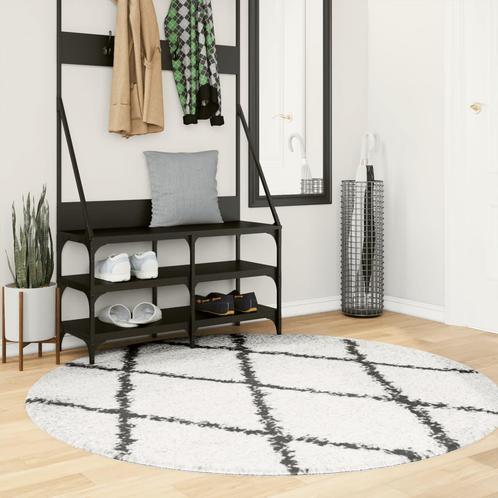 vidaXL Vloerkleed PAMPLONA shaggy hoogpolig Ø 160 cm crème, Huis en Inrichting, Stoffering | Tapijten en Kleden, Nieuw, Verzenden