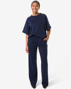 HEMA Damesbroek Elly regular fit jersey donkerblauw, Verzenden, Nieuw