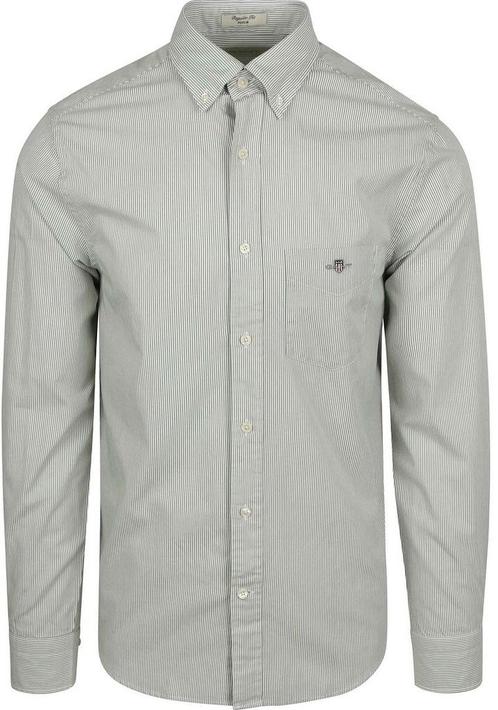 Gant Poplin Banker Overhemd Streep Groen maat XL Heren, Kleding | Heren, Overhemden, Groen, Nieuw, Verzenden