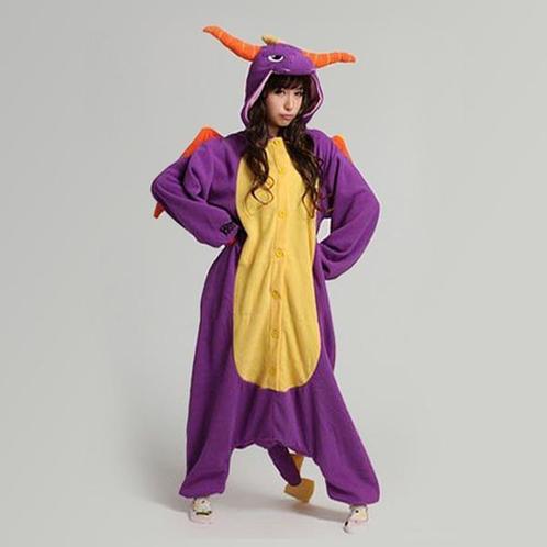 Onesie Paarse Draak Spyro Pak 152-158 Drakenpak Dino Kostuum, Kinderen en Baby's, Carnavalskleding en Verkleedspullen, Nieuw, Ophalen of Verzenden