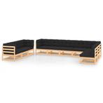 vidaXL 10-delige Loungeset met antracietkleurige kussens, Tuin en Terras, Verzenden, Nieuw, Loungeset