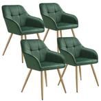Eetkamerstoel Marilyn, fluweellook, gecapitonneerd - donkerg, Huis en Inrichting, Stoelen, Verzenden, Nieuw
