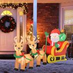 Opblaasbare Kerstman Met Slee, 6 LED-lampjes, Waterdicht, 24, Diversen, Kerst, Verzenden, Nieuw