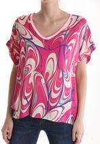 Franse mode zomer top met v-hals en korte mouw kleur ROZE,, Kleding | Dames, T-shirts, Nieuw