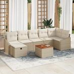 vidaXL 8-delige Tuinbankenset met kussens poly rattan beige, Tuin en Terras, Tuinsets en Loungesets, Verzenden, Nieuw, Rotan