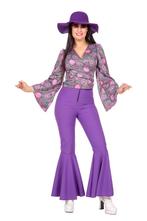 Blouse Flower Power Paars Dahlia, Kleding | Dames, Carnavalskleding en Feestkleding, Ophalen of Verzenden, Nieuw