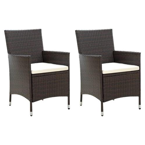 Tuinstoelen 2x Bruin met Kussens | Tweedekansje, Tuin en Terras, Tuinstoelen, Nieuw, Rotan, Ophalen of Verzenden