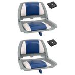 vidaXL 4-delige Bootstoelenset met blauw-witte kussens, Watersport en Boten, Verzenden, Nieuw