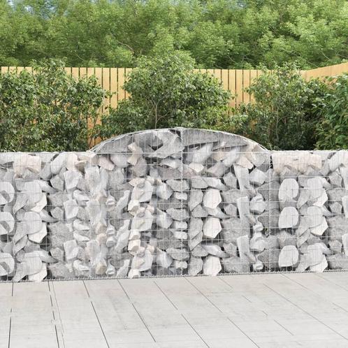 vidaXL Schanskorven 3 st gewelfd 300x30x100/120 cm ijzer, Tuin en Terras, Bloembakken en Plantenbakken, 100 cm of meer, Nieuw